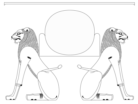 Aker, Ancient Egyptian God Coloring Page